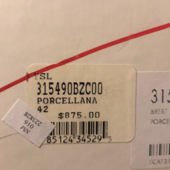 YSL Yves Saint Laurent White leather Tribute Heels - Picture 6 of 6